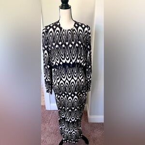 ZARA “black geometric design midi-maxi dress”(NWOT)